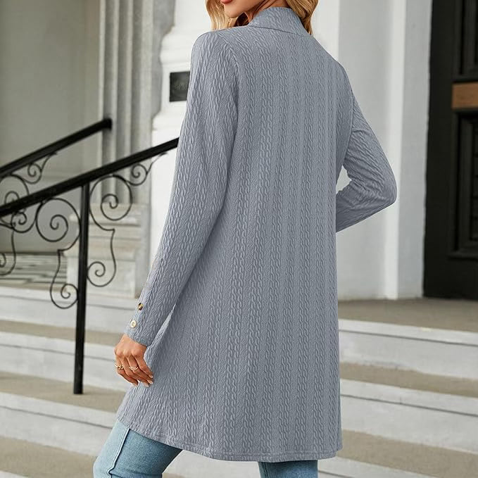 Women's Grey Long Sleeve Cardigan