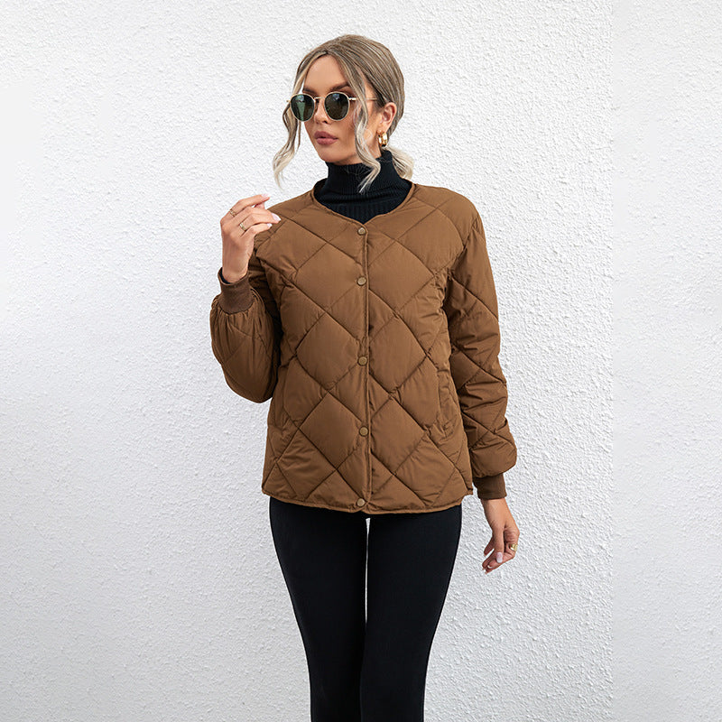 Lightweight Rhombus Puffer Jacket