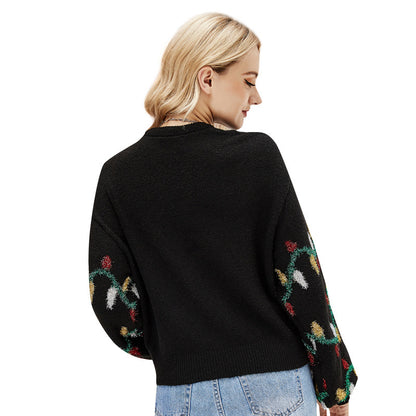 Christmas Lights Loose Pullover Sweater