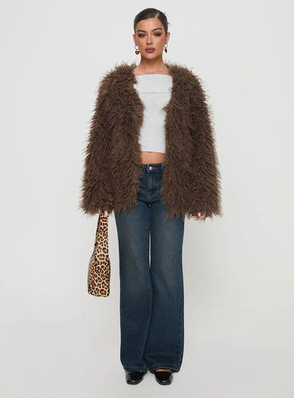 Posh Faux Fur Fluff Jacket